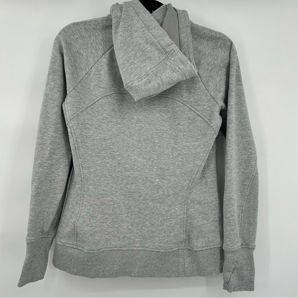 Athleta Triumph Hoodie Full Zip Heathered Light Gray Size Medium - Picture 7 of 13